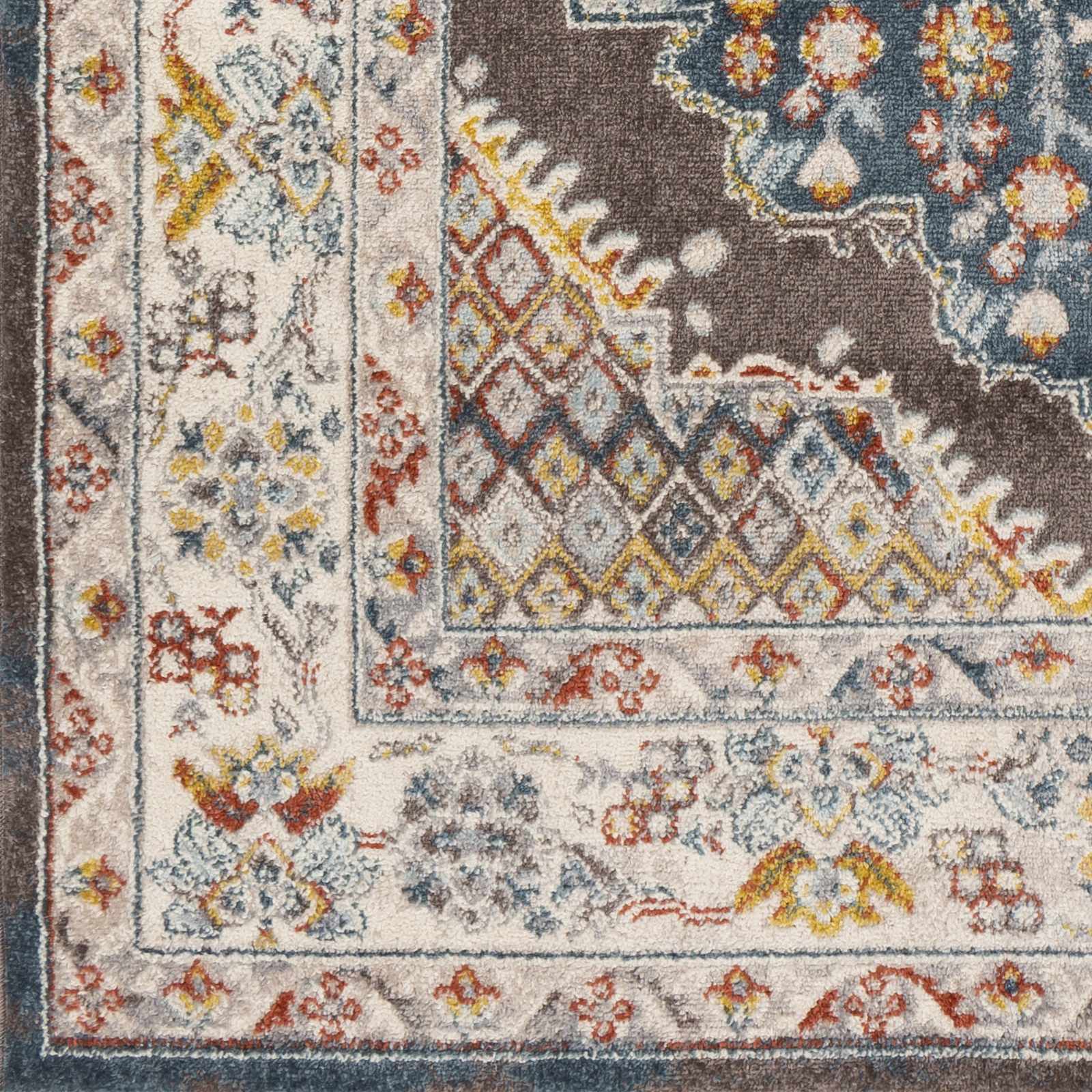 Haymond Brown Medallion Area Rug - Quahog Bay Bedding