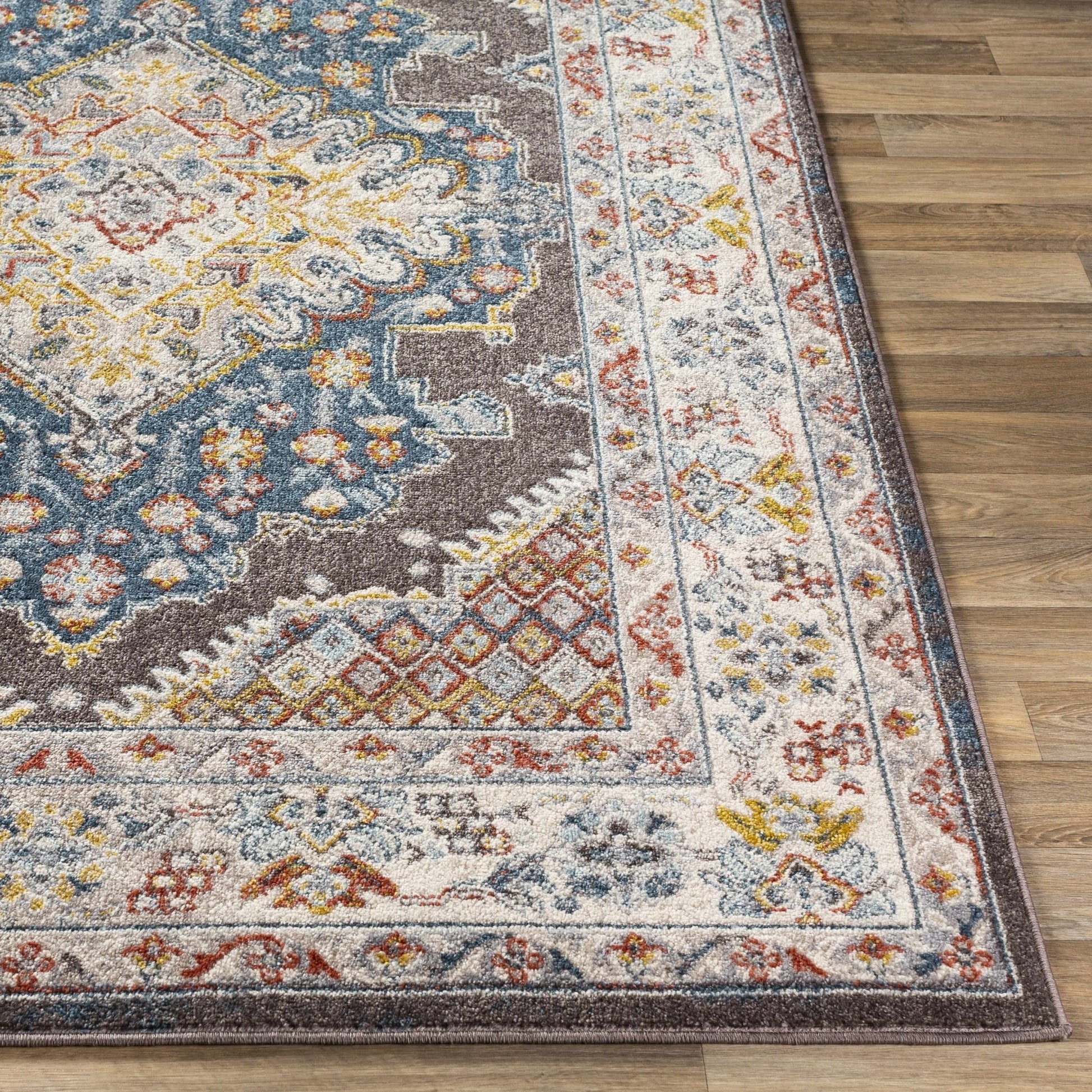 Haymond Brown Medallion Area Rug - Quahog Bay Bedding
