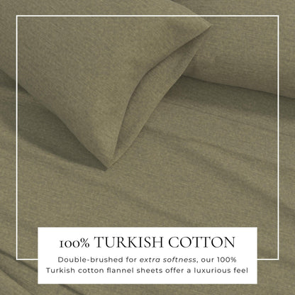 Heathered Solid Cotton Blend Flannel Sheets - Solid Cotton Flannel Sheets - Quahog Bay Bedding