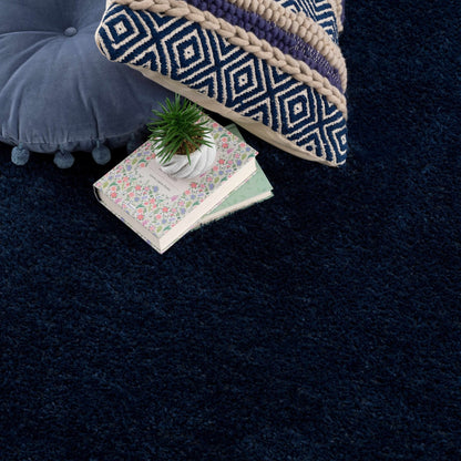 Heavenly Solid Navy Blue Shag Rug - Clearance - Quahog Bay Bedding