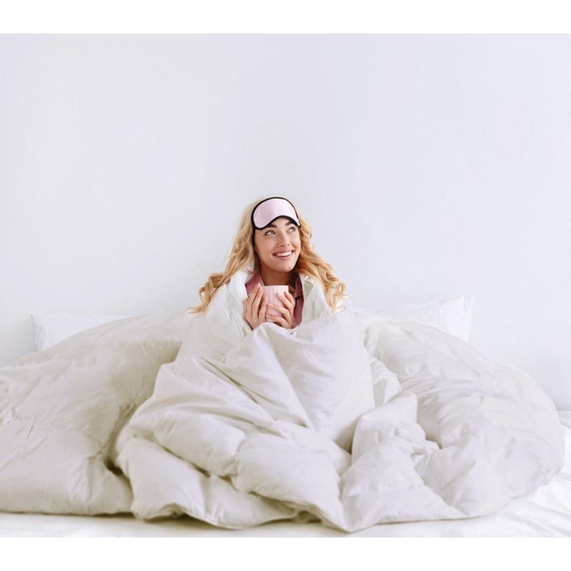 Heavy Warmth Goose Feather and Down Oversize Comforter - Cream - Quahog Bay Bedding