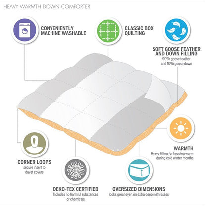 Heavy Warmth Goose Feather and Down Oversize Comforter - Cream - Quahog Bay Bedding