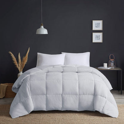 Heavy Warmth Goose Feather and Down Oversize Comforter - Light Grey - Quahog Bay Bedding