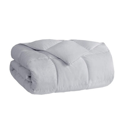 Heavy Warmth Goose Feather and Down Oversize Comforter - Light Grey - Quahog Bay Bedding
