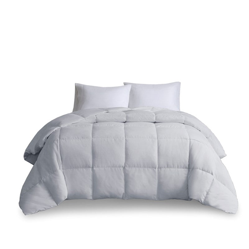 Heavy Warmth Goose Feather and Down Oversize Comforter - Light Grey - Quahog Bay Bedding