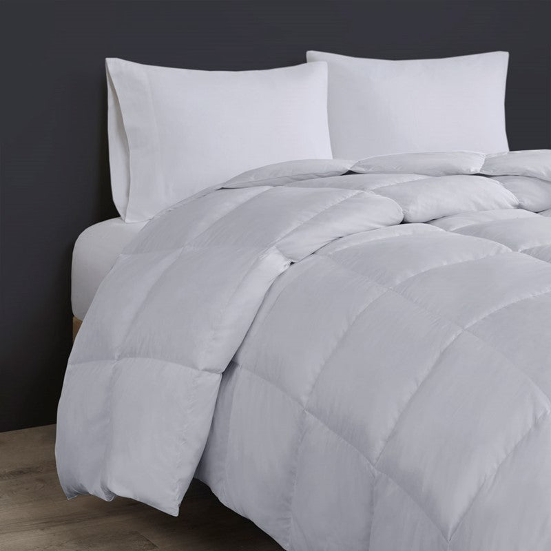Heavy Warmth Goose Feather and Down Oversize Comforter - Light Grey - Quahog Bay Bedding