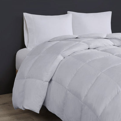 Heavy Warmth Goose Feather and Down Oversize Comforter - Light Grey - Quahog Bay Bedding