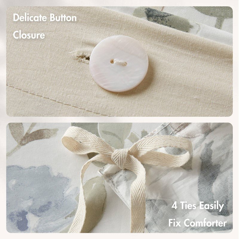 Herbal 5 Piece Cotton Sateen Print Duvet Set - Quahog Bay Bedding