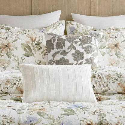 Herbal 6 Piece Cotton Sateen Print Oversized Comforter Set - Quahog Bay Bedding
