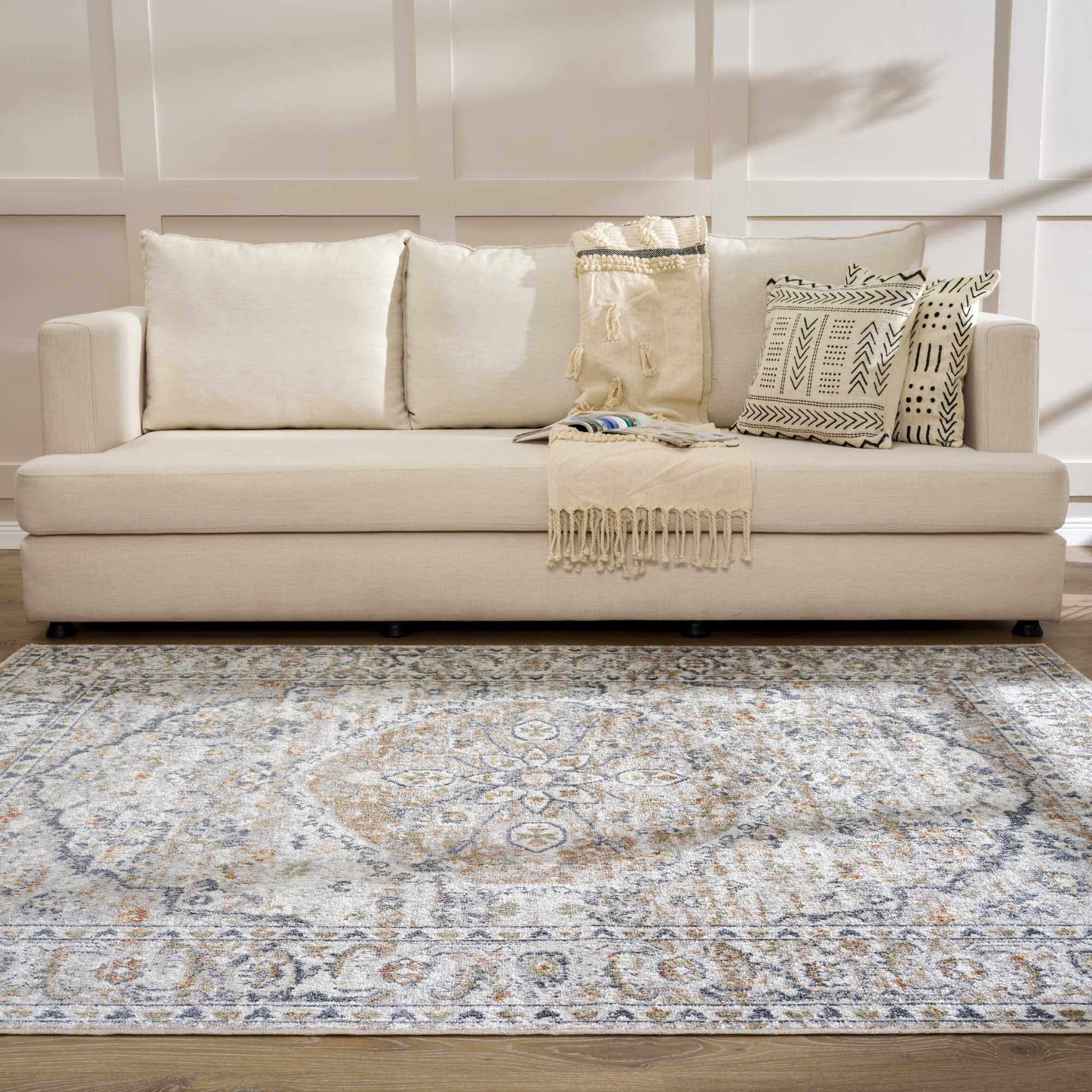 Hiti Cream Flat Pile Washable Rug - Quahog Bay Bedding