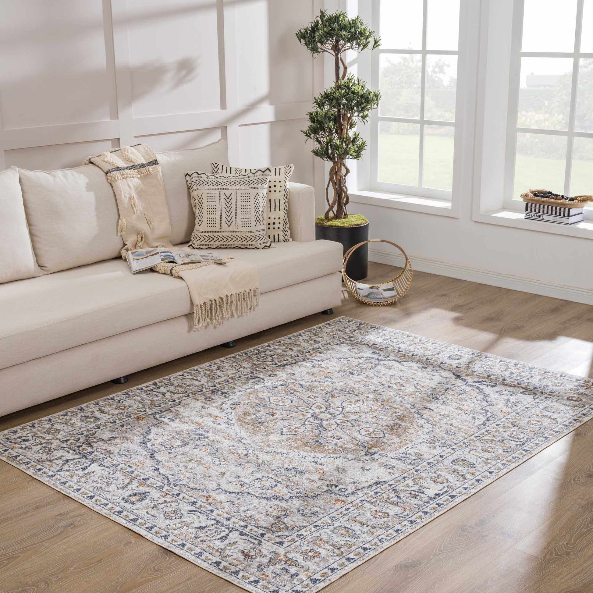 Hiti Cream Flat Pile Washable Rug - Quahog Bay Bedding