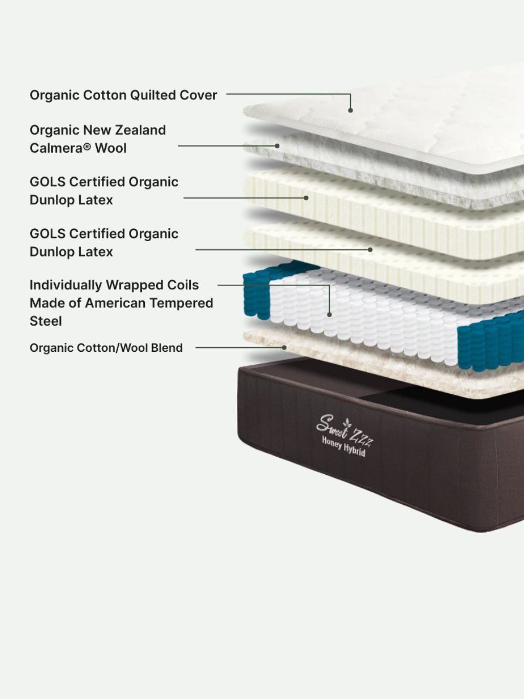 Honey Hybrid Mattress - Quahog Bay Bedding