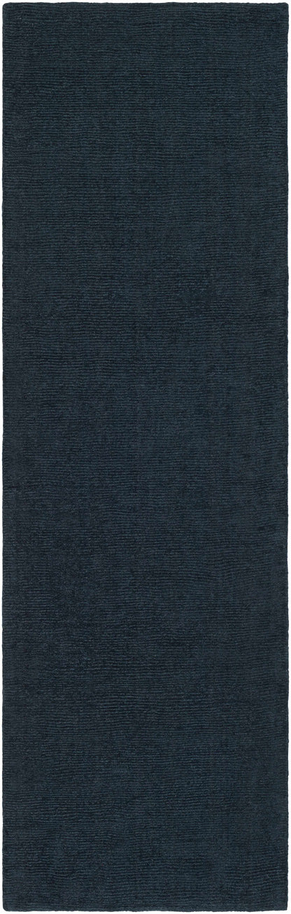 Brockton Solid Dark Blue Wool Rug