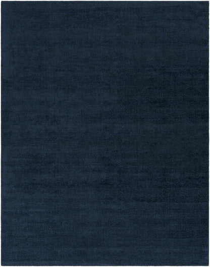 Brockton Solid Dark Blue Wool Rug