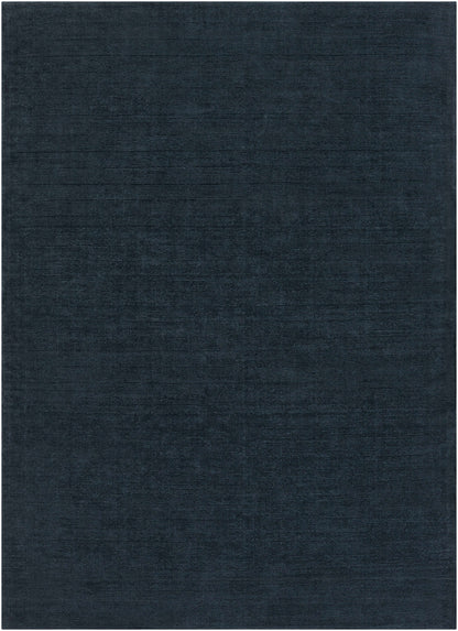Brockton Solid Dark Blue Wool Rug