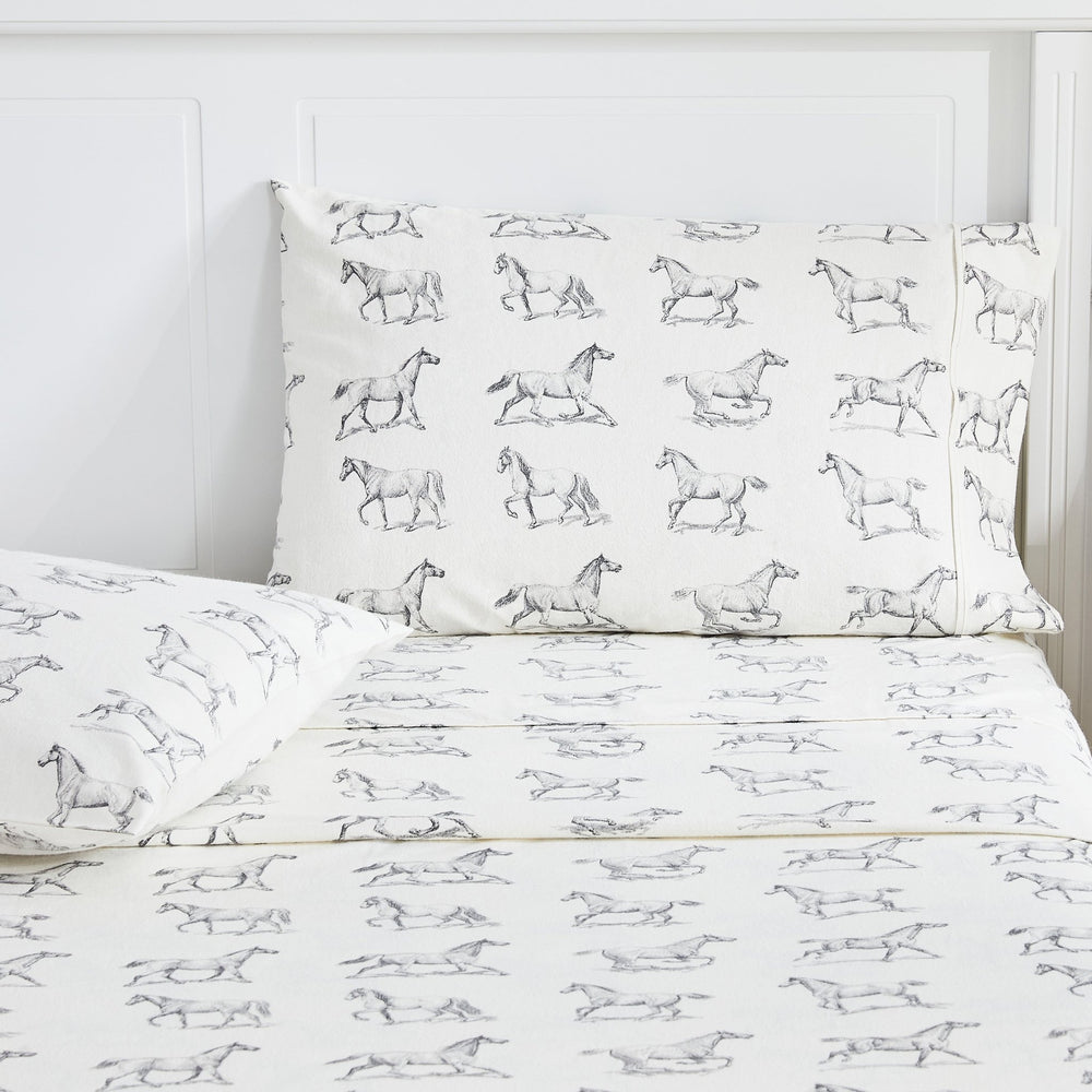 Horses Flannel Sheet Set - Quahog Bay Bedding