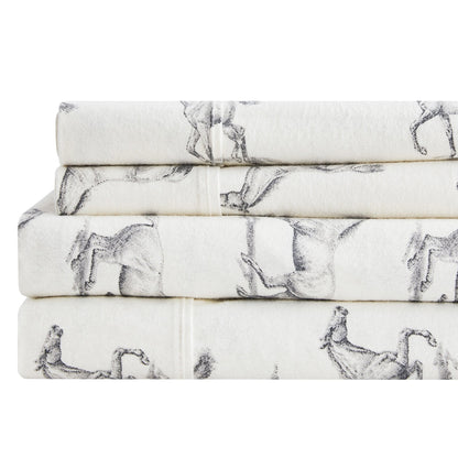 Horses Flannel Sheet Set - Quahog Bay Bedding