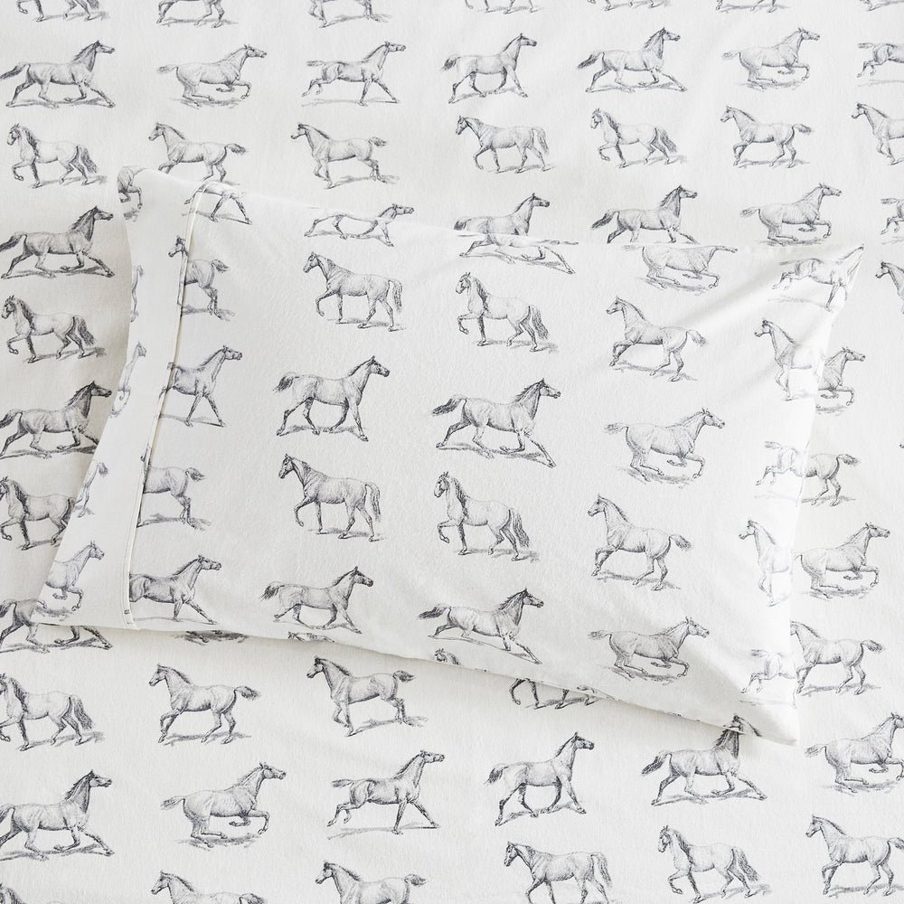 Horses Flannel Sheet Set - Quahog Bay Bedding
