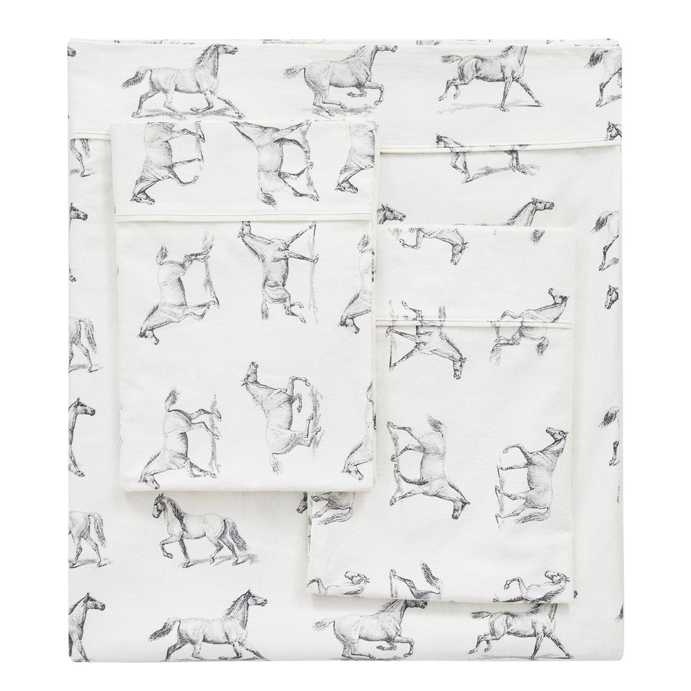 Horses Flannel Sheet Set - Quahog Bay Bedding
