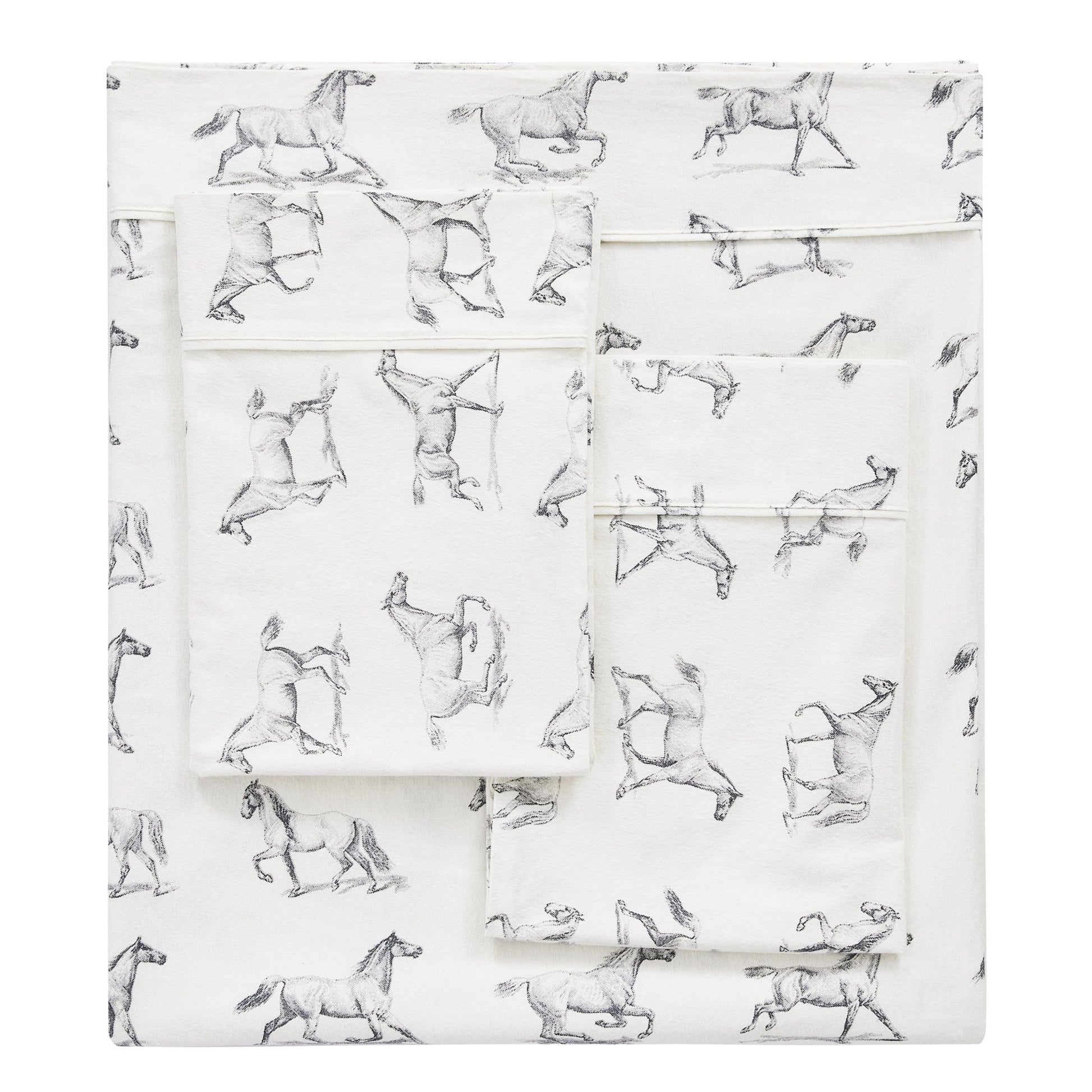 Horses Flannel Sheet Set - Quahog Bay Bedding