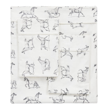 Horses Flannel Sheet Set - Quahog Bay Bedding