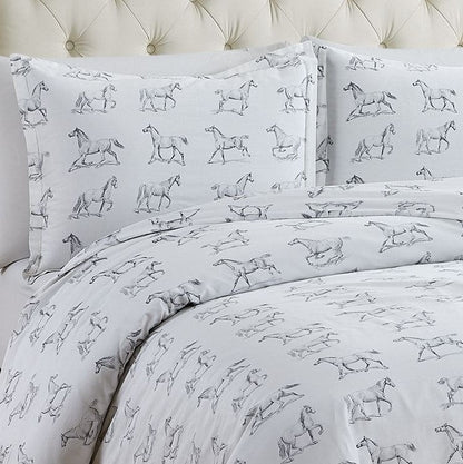 Horses Printed Duvet Set - Quahog Bay Bedding
