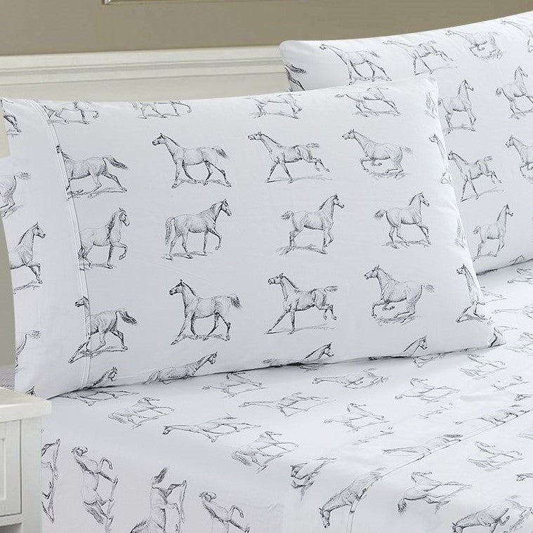 Horses Printed Sheet Set - Quahog Bay Bedding