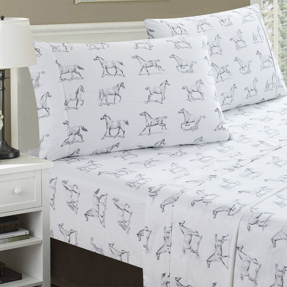 Horses Printed Sheet Set - Quahog Bay Bedding