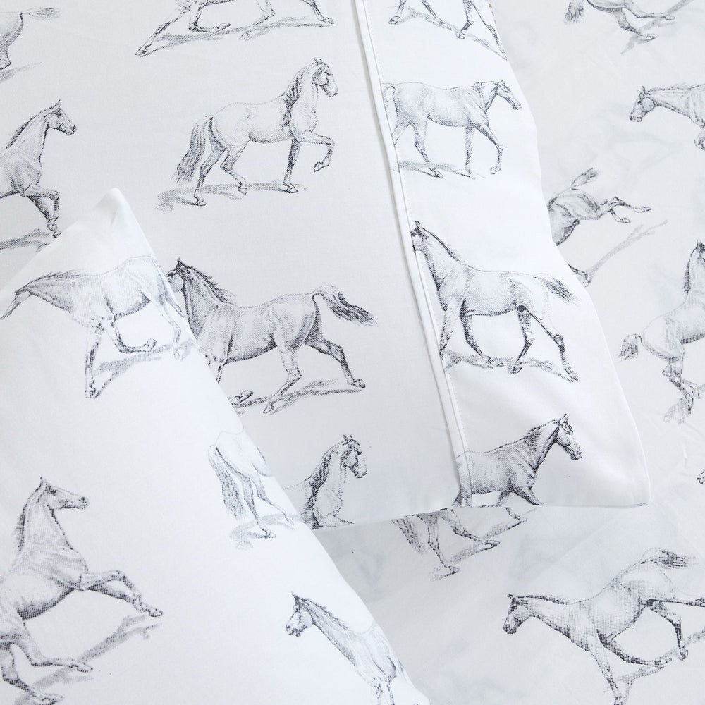 Horses Printed Sheet Set - Quahog Bay Bedding