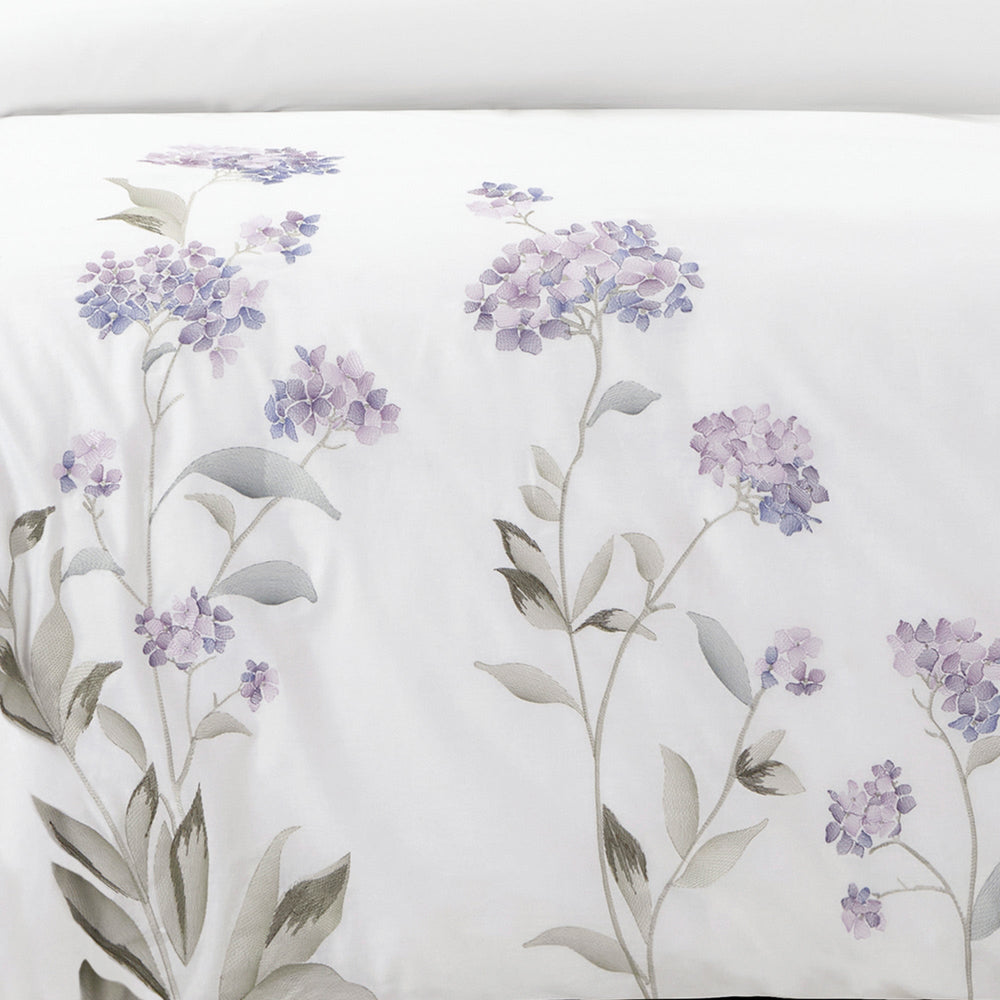 Hydrangea Floral 100% Cotton Embroidered Duvet Cover Set - Quahog Bay Bedding