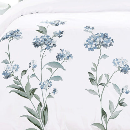 Hydrangea Floral 100% Cotton Embroidered Duvet Cover Set - Quahog Bay Bedding