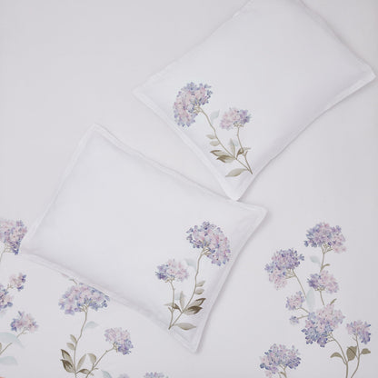 Hydrangea Floral 100% Cotton Embroidered Duvet Cover Set