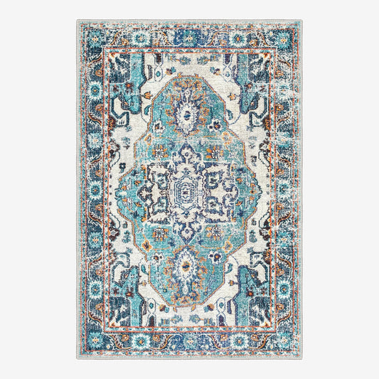Hymettus Area Rug - Modern, Stain Resistant, Chenille Cotton Rugs, Non-Slip Base - Quahog Bay Bedding