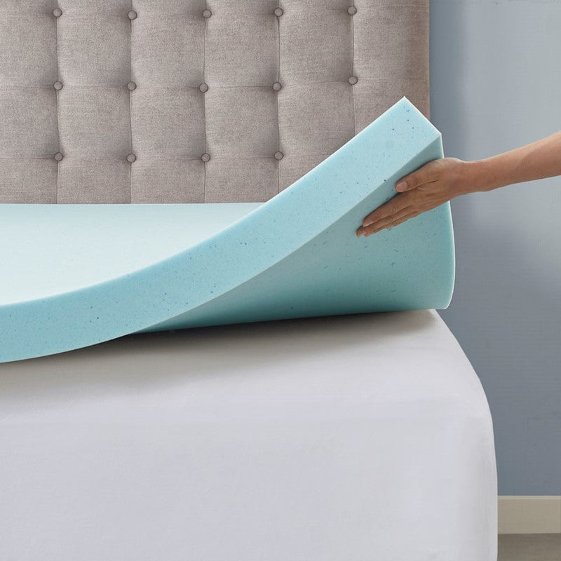 Hypoallergenic 3" Cooling Gel Memory Foam Mattress Topper with Removable Cooling Cover - Quahog Bay Bedding