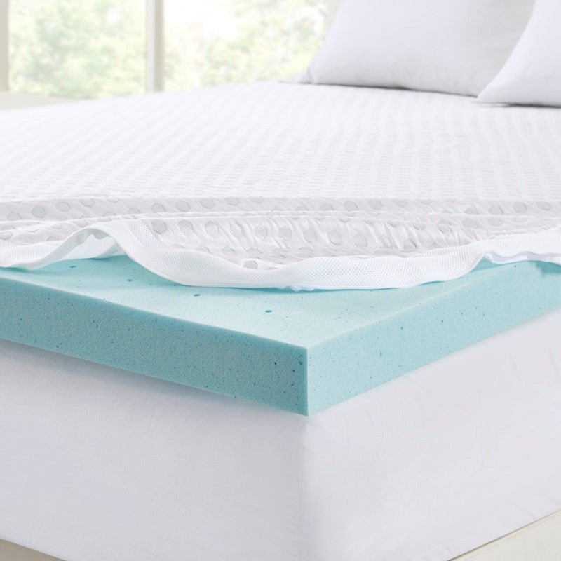 Hypoallergenic 3" Cooling Gel Memory Foam Mattress Topper with Removable Cooling Cover - Quahog Bay Bedding