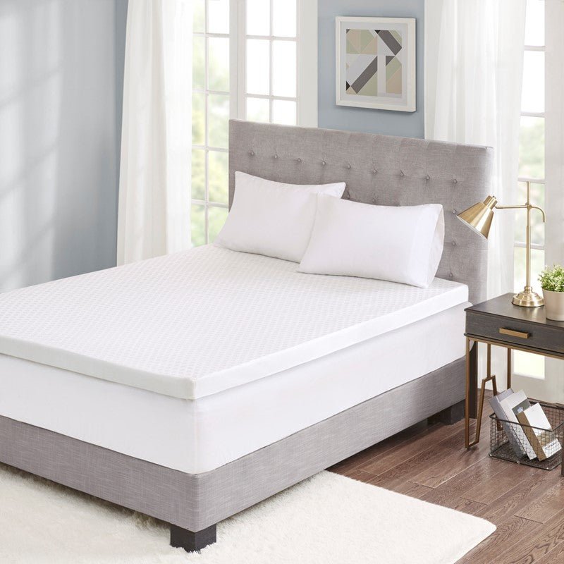 Hypoallergenic 3" Cooling Gel Memory Foam Mattress Topper with Removable Cooling Cover - Quahog Bay Bedding