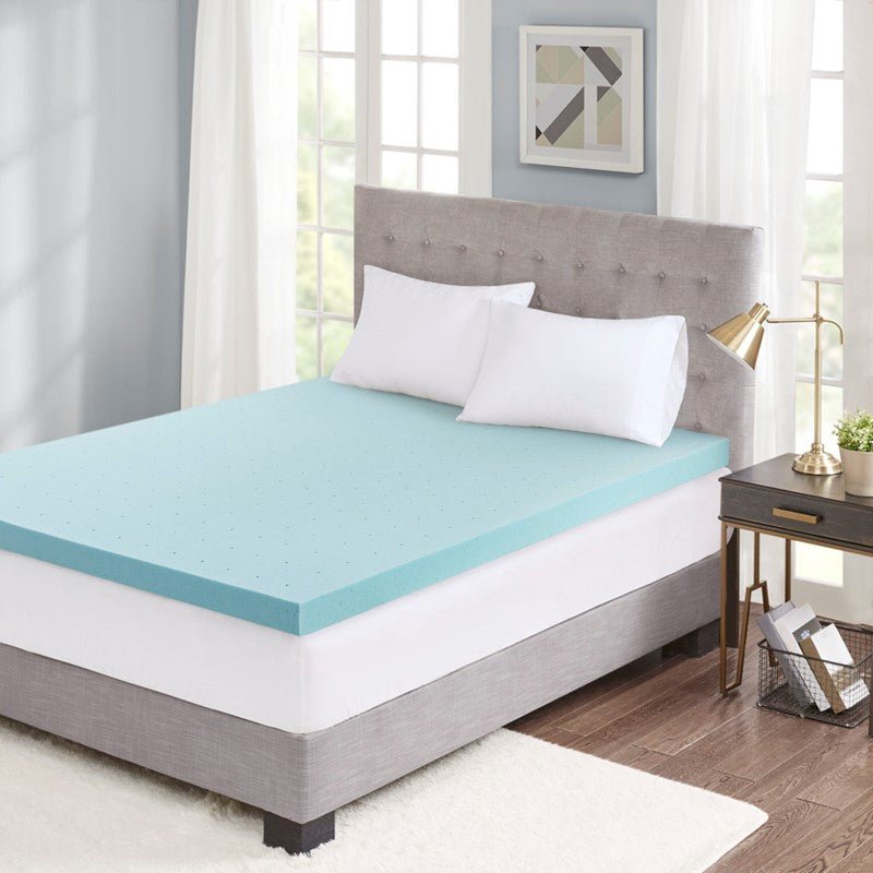 Hypoallergenic 3" Cooling Gel Memory Foam Mattress Topper with Removable Cooling Cover - Quahog Bay Bedding