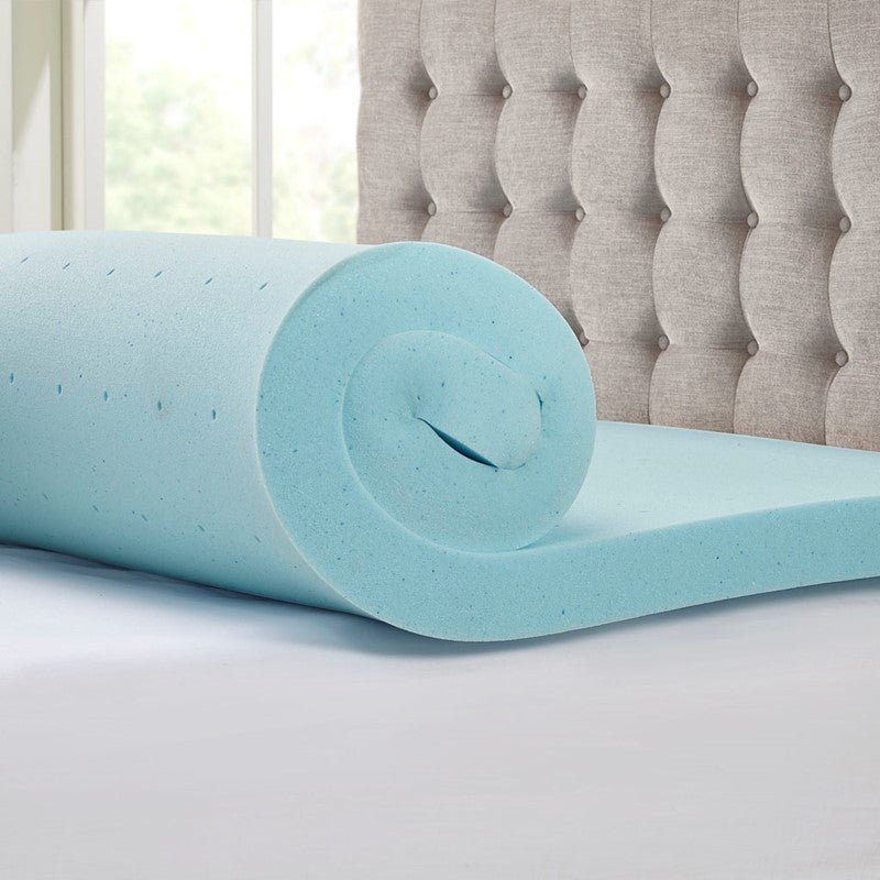 Hypoallergenic 3" Cooling Gel Memory Foam Mattress Topper with Removable Cooling Cover - Quahog Bay Bedding