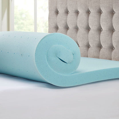 Hypoallergenic 3" Cooling Gel Memory Foam Mattress Topper with Removable Cooling Cover - Quahog Bay Bedding
