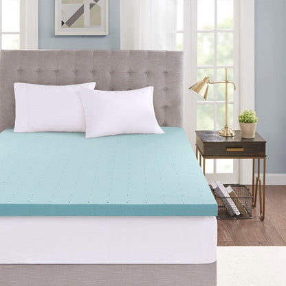 Hypoallergenic 3" Cooling Gel Memory Foam Mattress Topper with Removable Cooling Cover - Quahog Bay Bedding