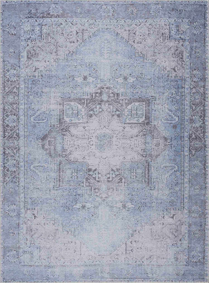 Ice Blue Flat Pile Washable Rug - Clearance - Quahog Bay Bedding