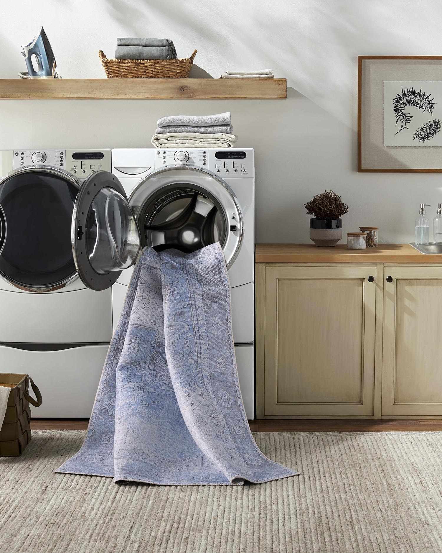 Ice Blue Flat Pile Washable Rug - Clearance - Quahog Bay Bedding