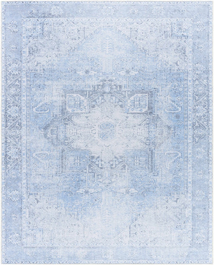 Ice Blue Flat Pile Washable Rug - Clearance - Quahog Bay Bedding