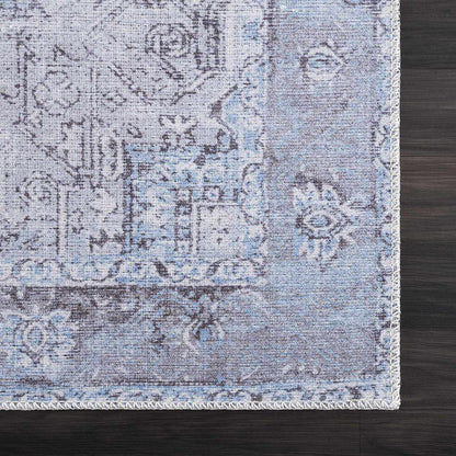 Ice Blue Flat Pile Washable Rug - Clearance - Quahog Bay Bedding