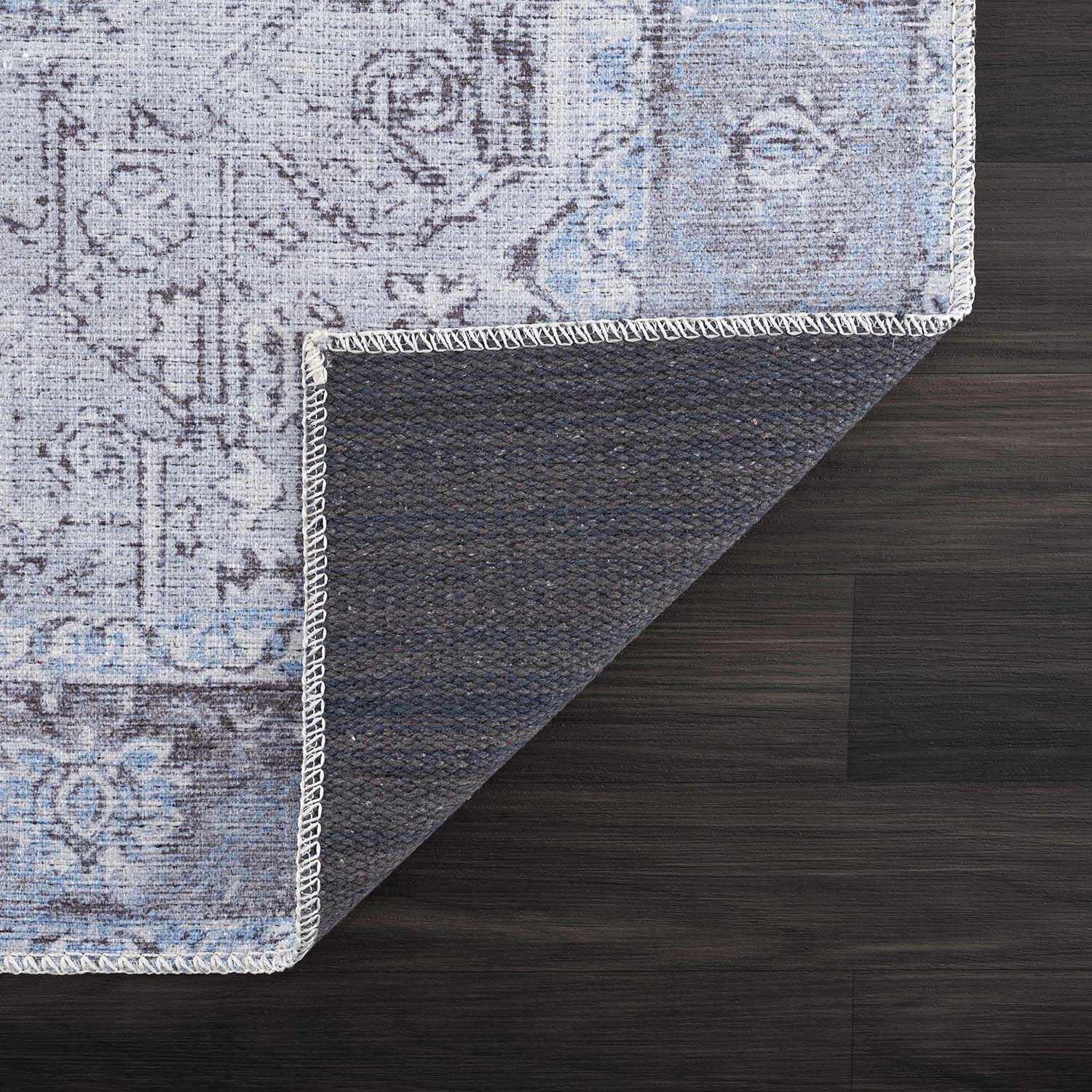Ice Blue Flat Pile Washable Rug - Clearance - Quahog Bay Bedding