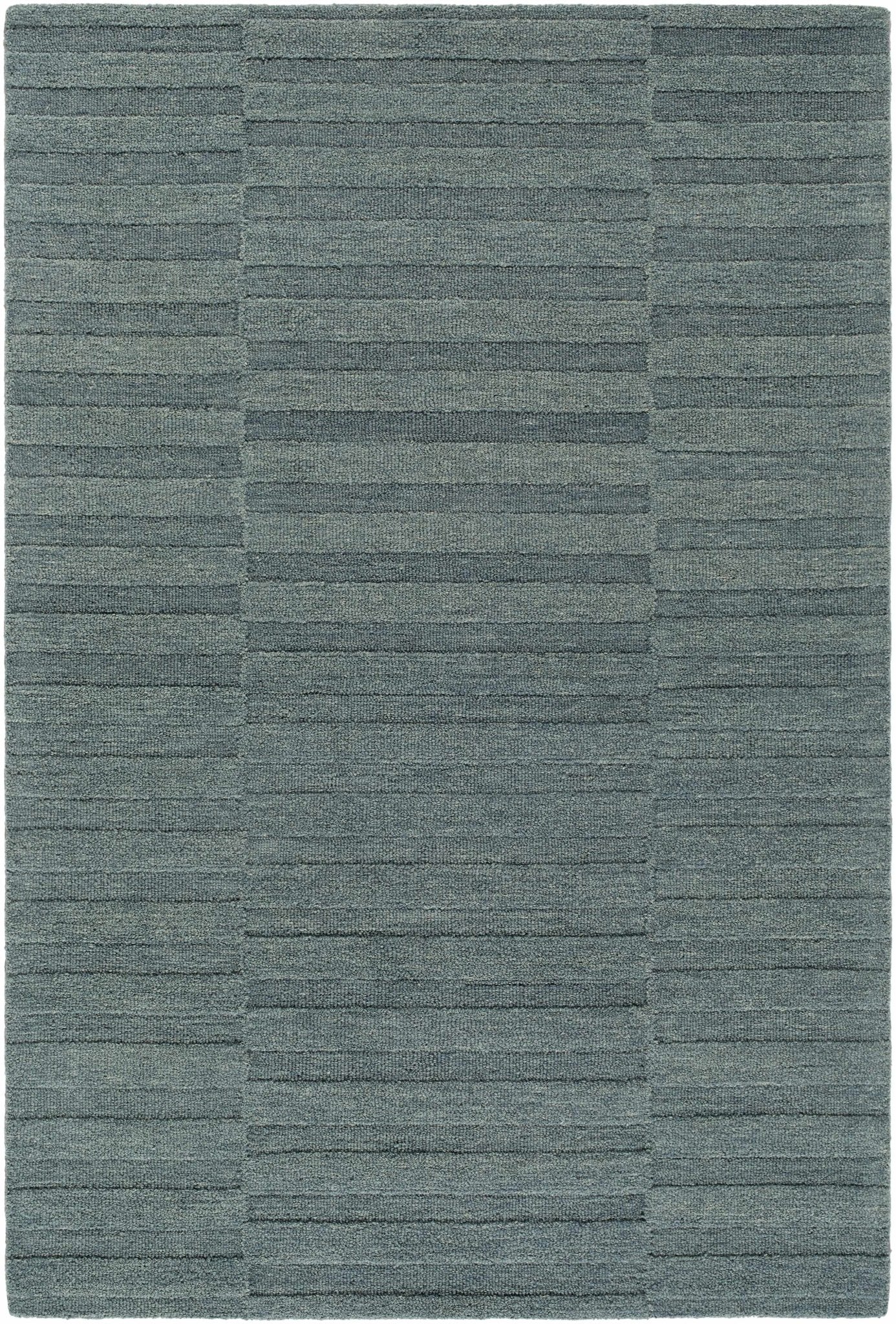 Idaho Broken - Stiped Petrol Blue Wool Rug | Our PNW Home X Livabliss - Quahog Bay Bedding