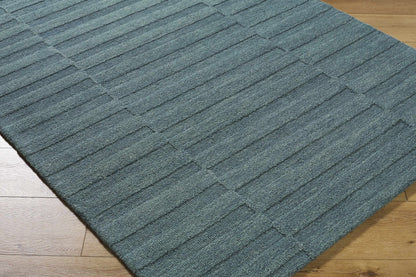 Idaho Broken - Stiped Petrol Blue Wool Rug | Our PNW Home X Livabliss - Quahog Bay Bedding