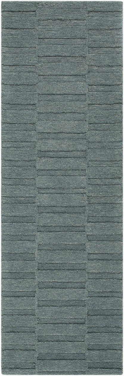 Idaho Broken - Stiped Petrol Blue Wool Rug | Our PNW Home X Livabliss - Quahog Bay Bedding