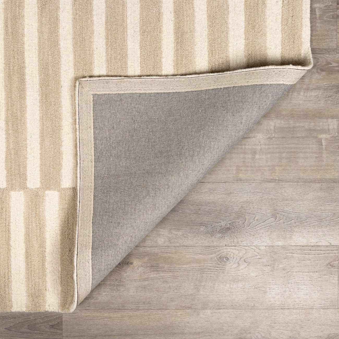Idaho Broken - Striped Beige Area Rug | Our PNW Home X Livabliss - Quahog Bay Bedding