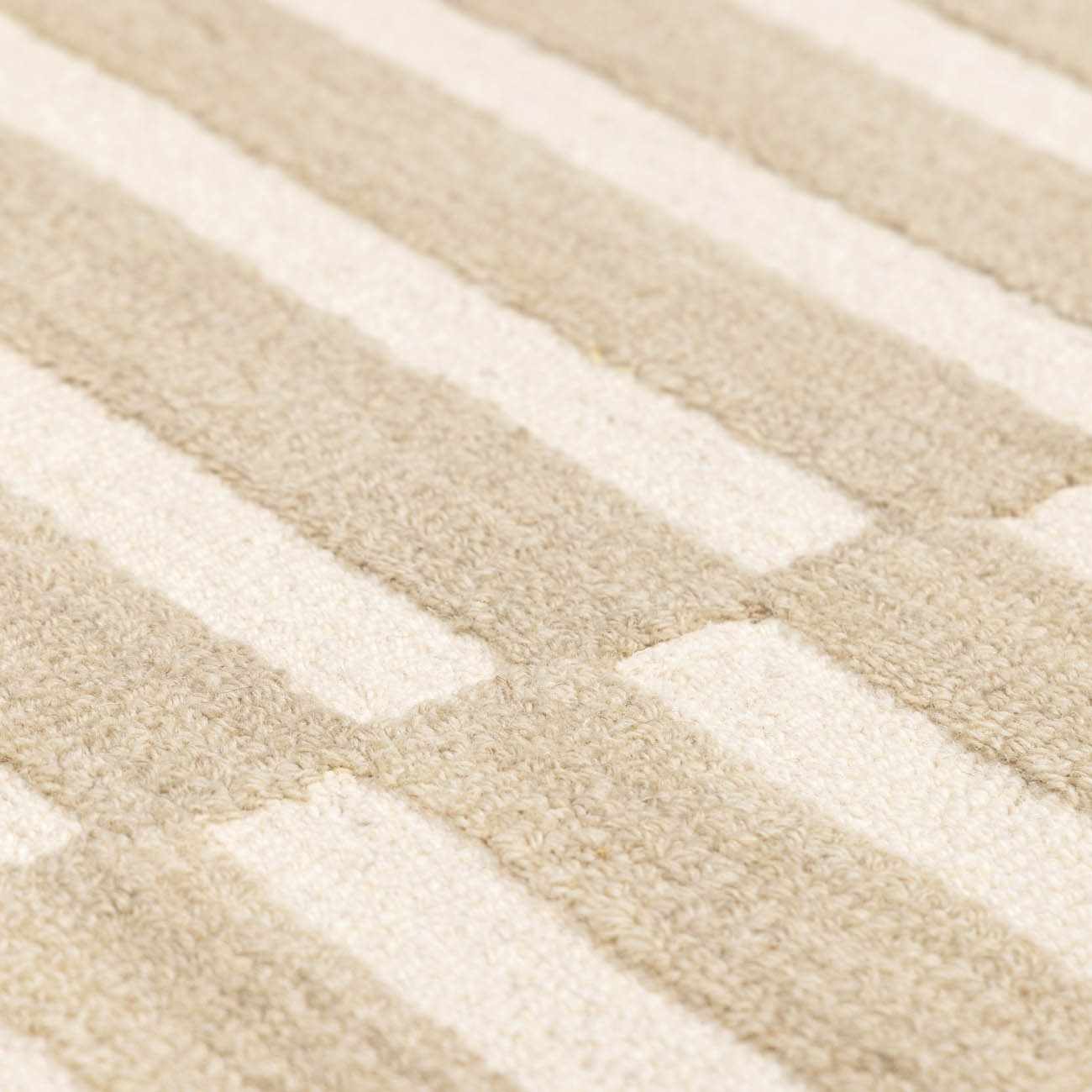 Idaho Broken - Striped Beige Area Rug | Our PNW Home X Livabliss - Quahog Bay Bedding